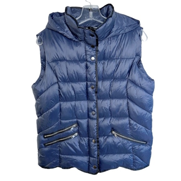 Entro Navy Hooded Puffer Vest Medium - Picture 3 of 15